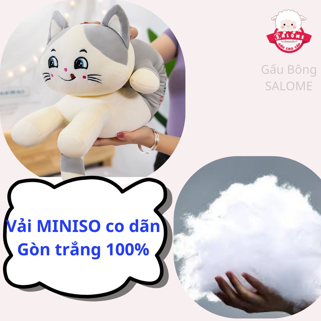 Gấu Bông Con Mèo Nằm Liếm Mép 75cm-1m1 Khổng Lồ Dễ Thương Cute SALOME Gối Ôm Con Mèo Hồng Gối Ôm Ngủ