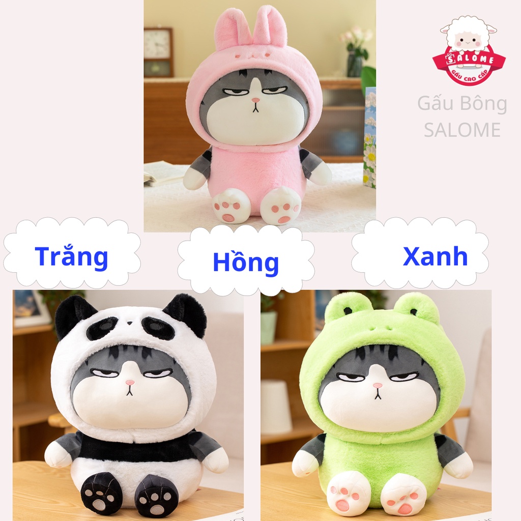 Gấu bông mèo hoàng thượng nón thú ngồi