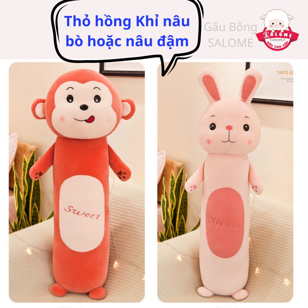Gối Ôm Thú Dài Con Thỏ Con Khỉ