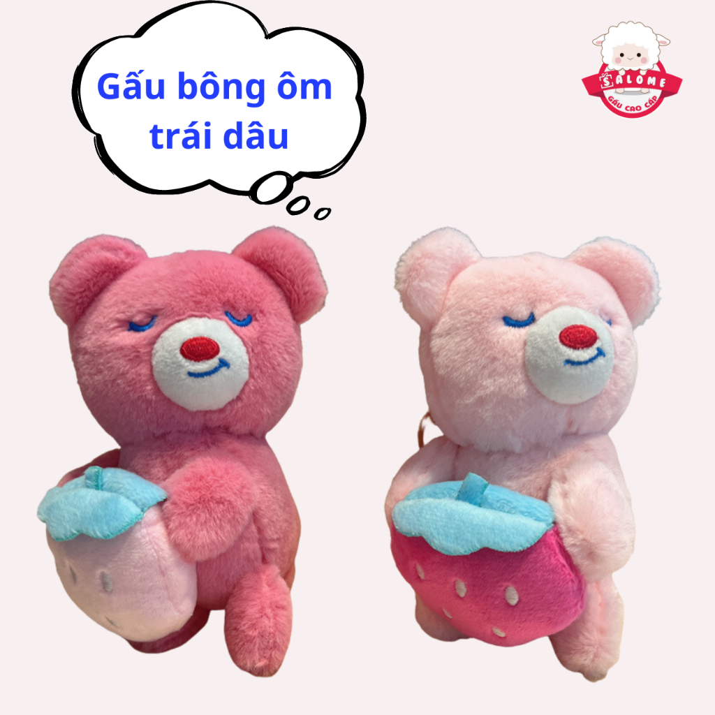 Gấu Dâu Ôm Trái Dâu Mini Nhí 20cm 69k SALOME tp HCM, Thú Teddy Lotso Cao Cấp
