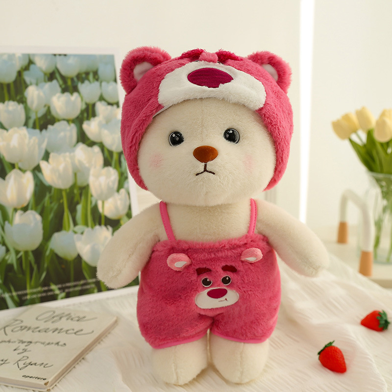 Gấu bông Lena đứng cosplay gấu dâu, stitch, hello kitty, pikachu