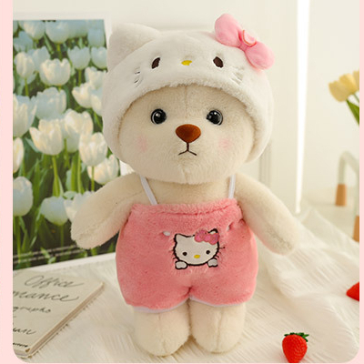 Gấu bông Lena đứng cosplay gấu dâu, stitch, hello kitty, pikachu