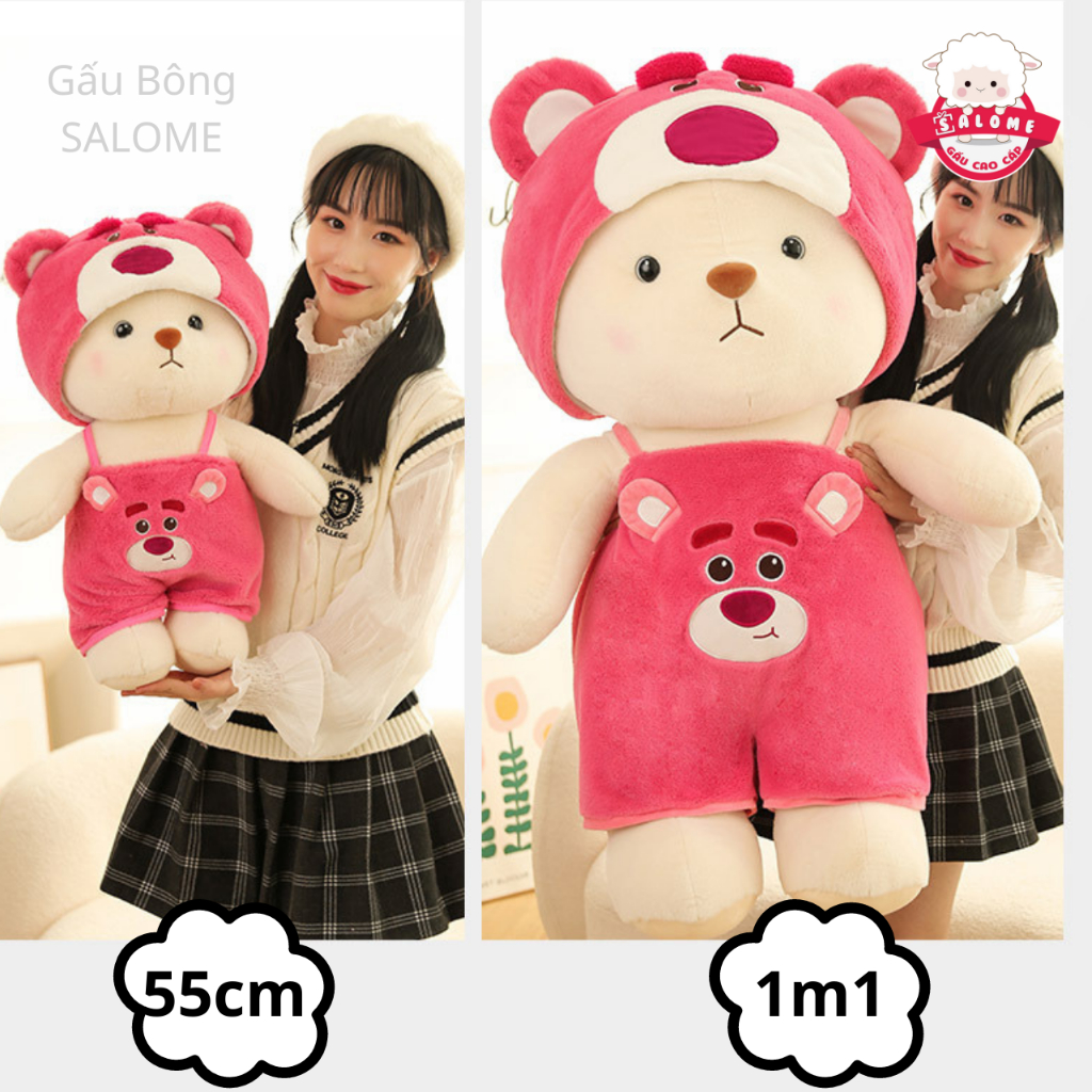 Gấu bông Lena đứng cosplay gấu dâu, stitch, hello kitty, pikachu