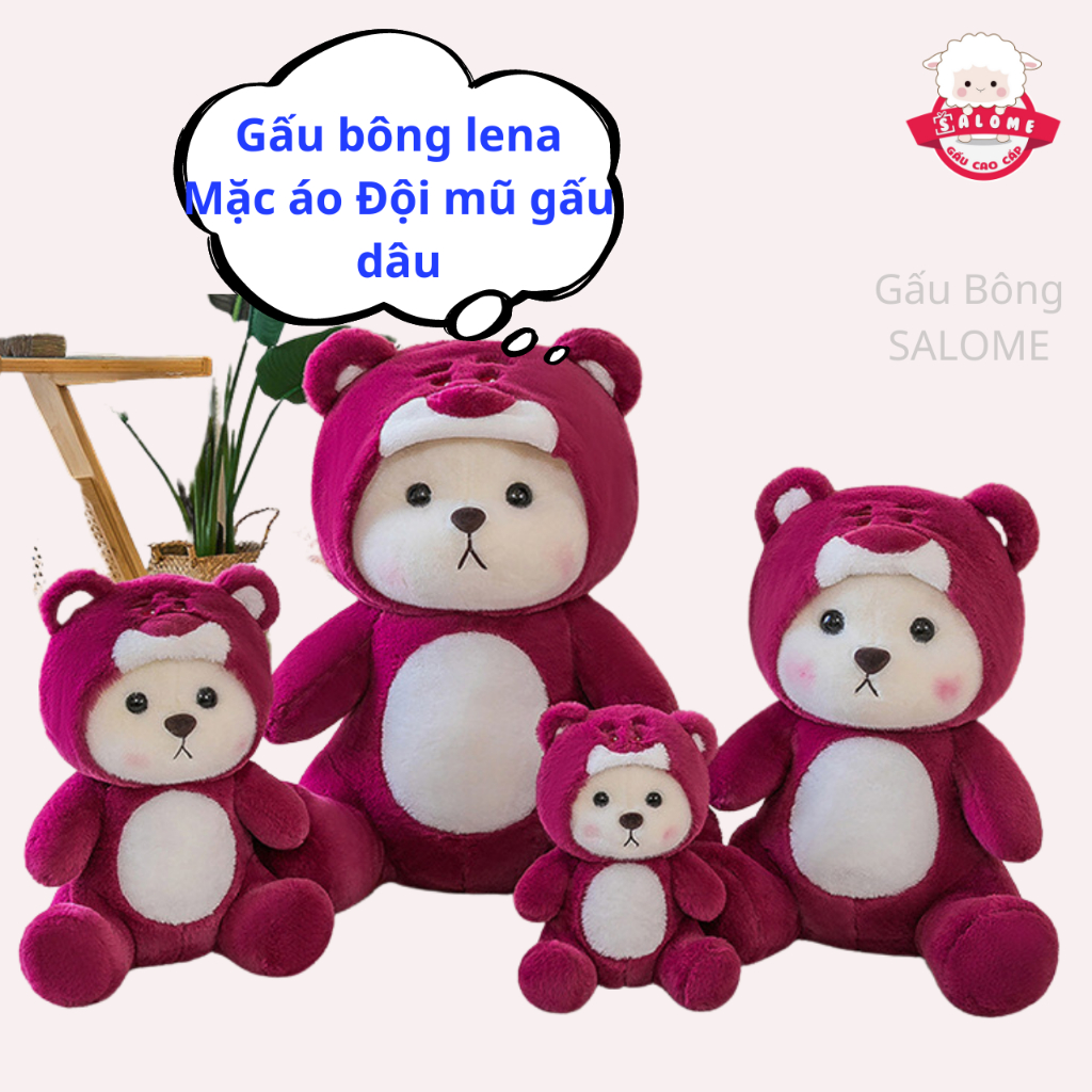 Gấu Bông Lena Ngồi Đội Mũ Lotso