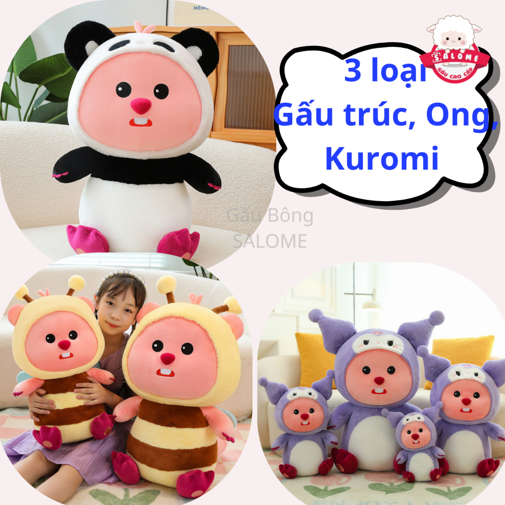 Gấu Bông Loopy Cosplay Gấu Dâu, Ong Vàng