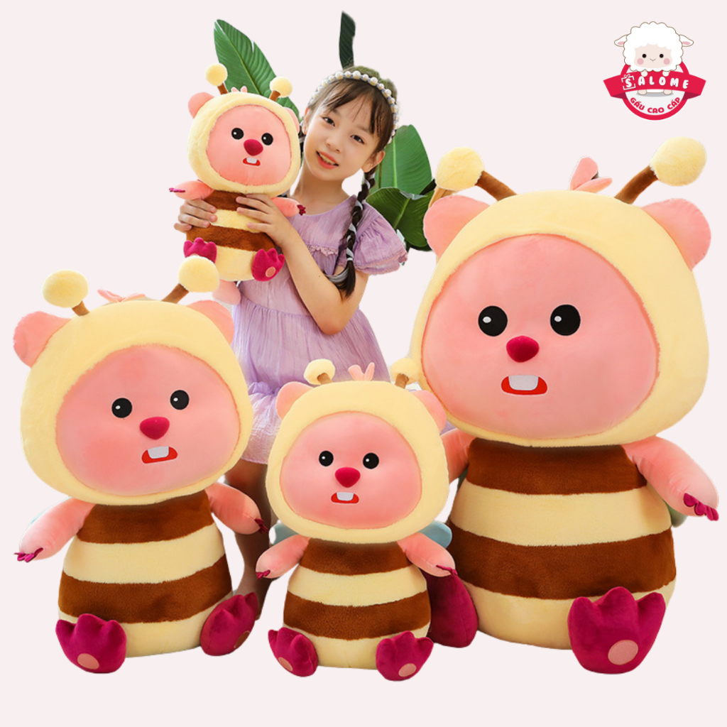 Gấu Bông Loopy Cosplay Gấu Dâu, Ong Vàng