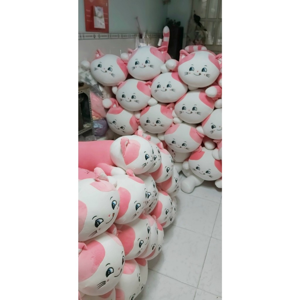 Gấu Bông Con Mèo Nằm Liếm Mép 75cm-1m1 Khổng Lồ Dễ Thương Cute SALOME Gối Ôm Con Mèo Hồng Gối Ôm Ngủ