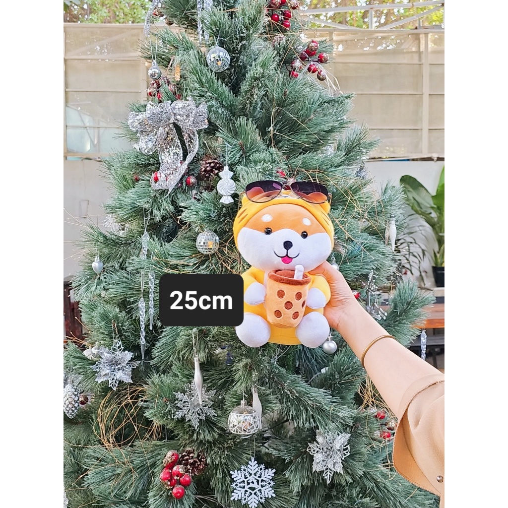 Gấu Bông Chó Shiba Ôm Trà Sữa