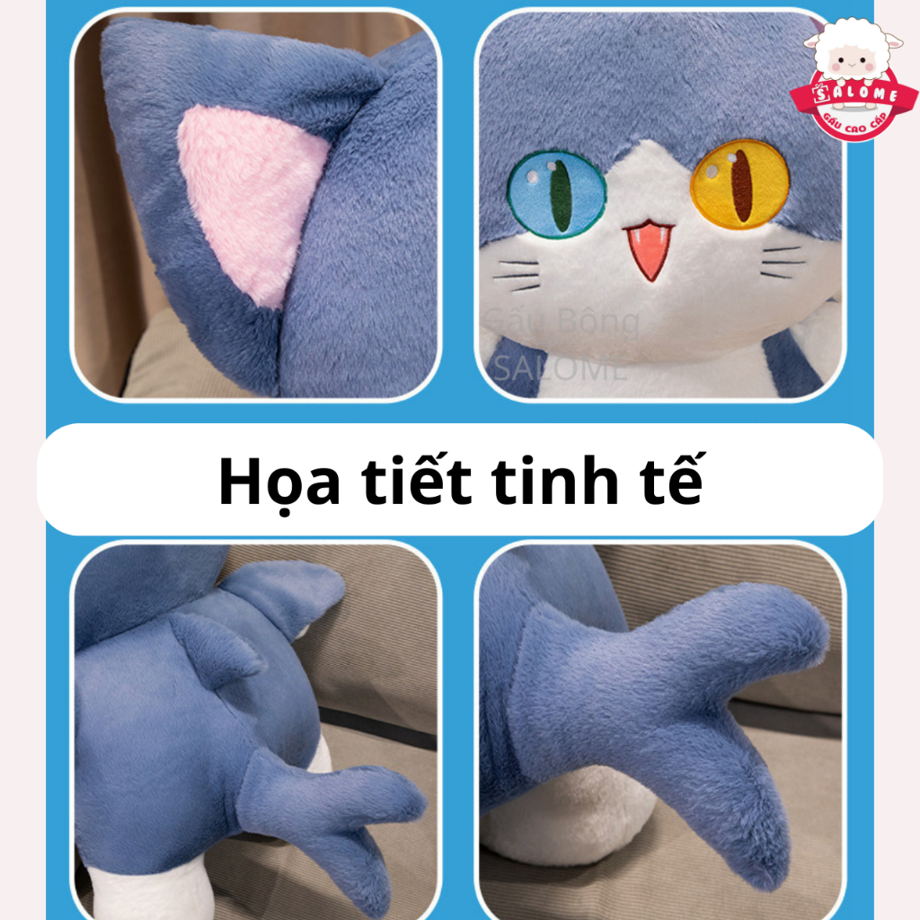 Gấu Bông Con Mèo Cá Mập Xanh 1m