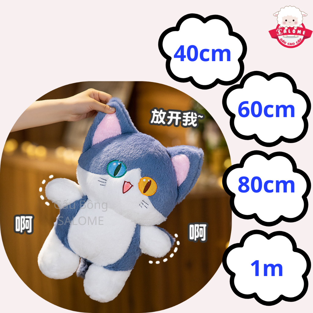Gấu Bông Con Mèo Cá Mập Xanh 1m