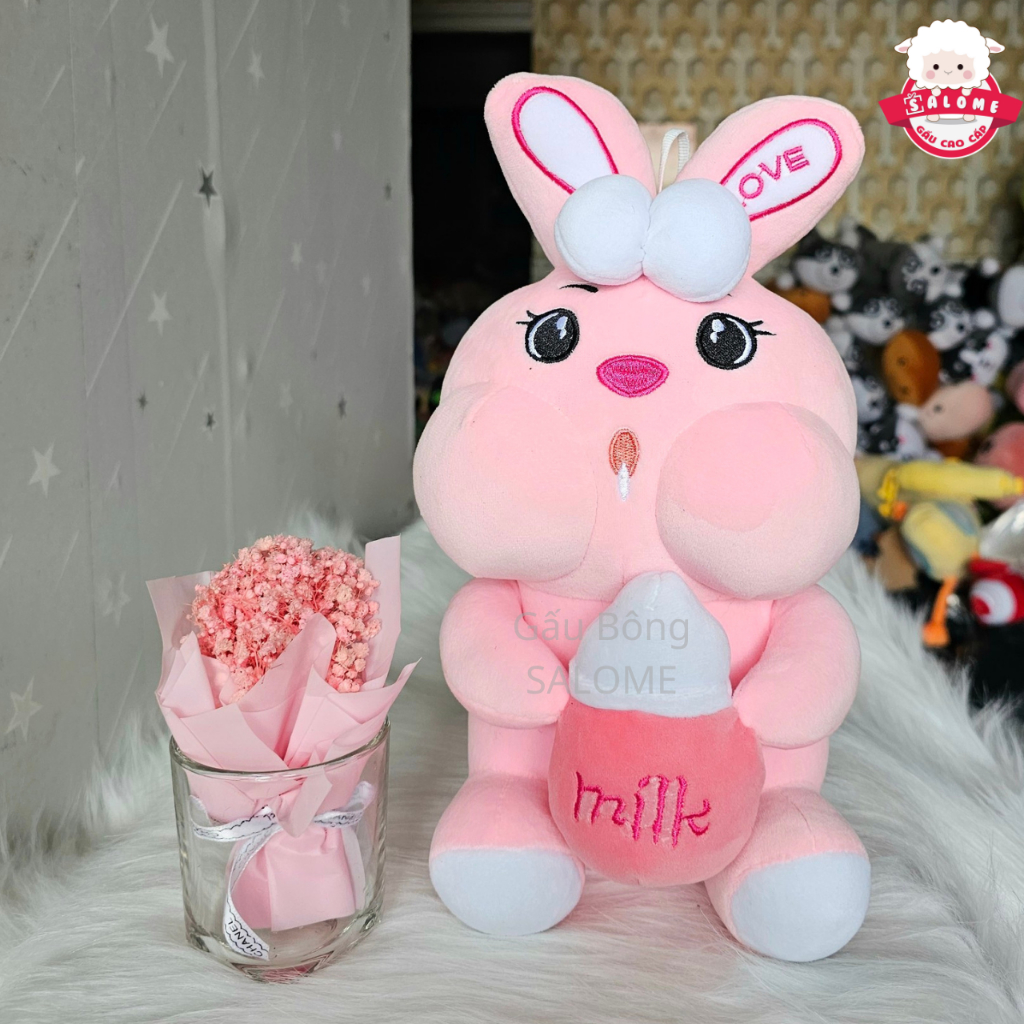 Gấu Bông Thỏ Ôm Bình Sữa