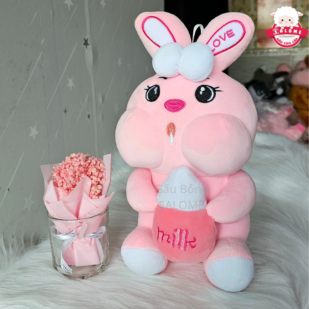 Gấu Bông Thỏ Ôm Bình Sữa