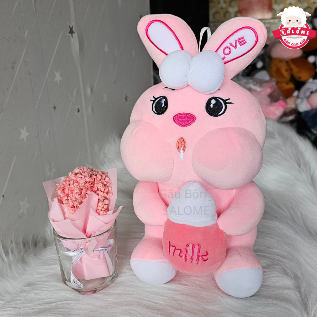 Gấu Bông Thỏ Ôm Bình Sữa