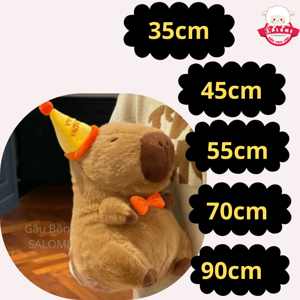 Gấu Bông Capybara Nón Sinh Nhật