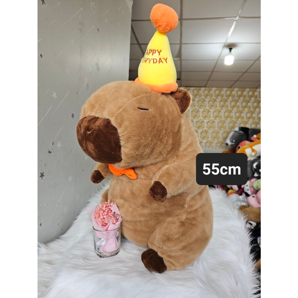Gấu Bông Capybara Nón Sinh Nhật