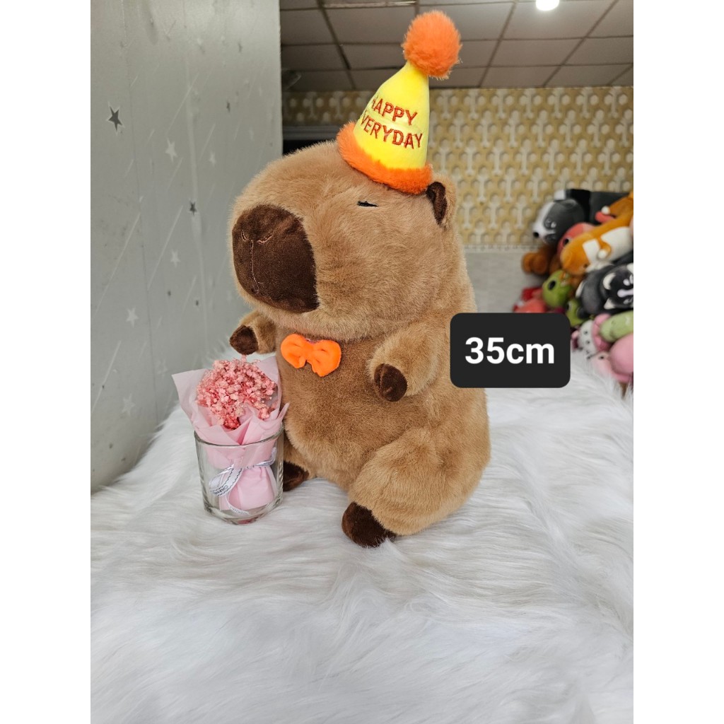 Gấu Bông Capybara Nón Sinh Nhật