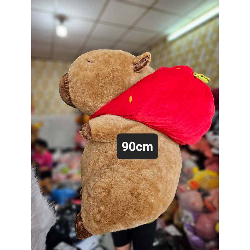 Gấu Bông Capybara Đeo Nón Dâu