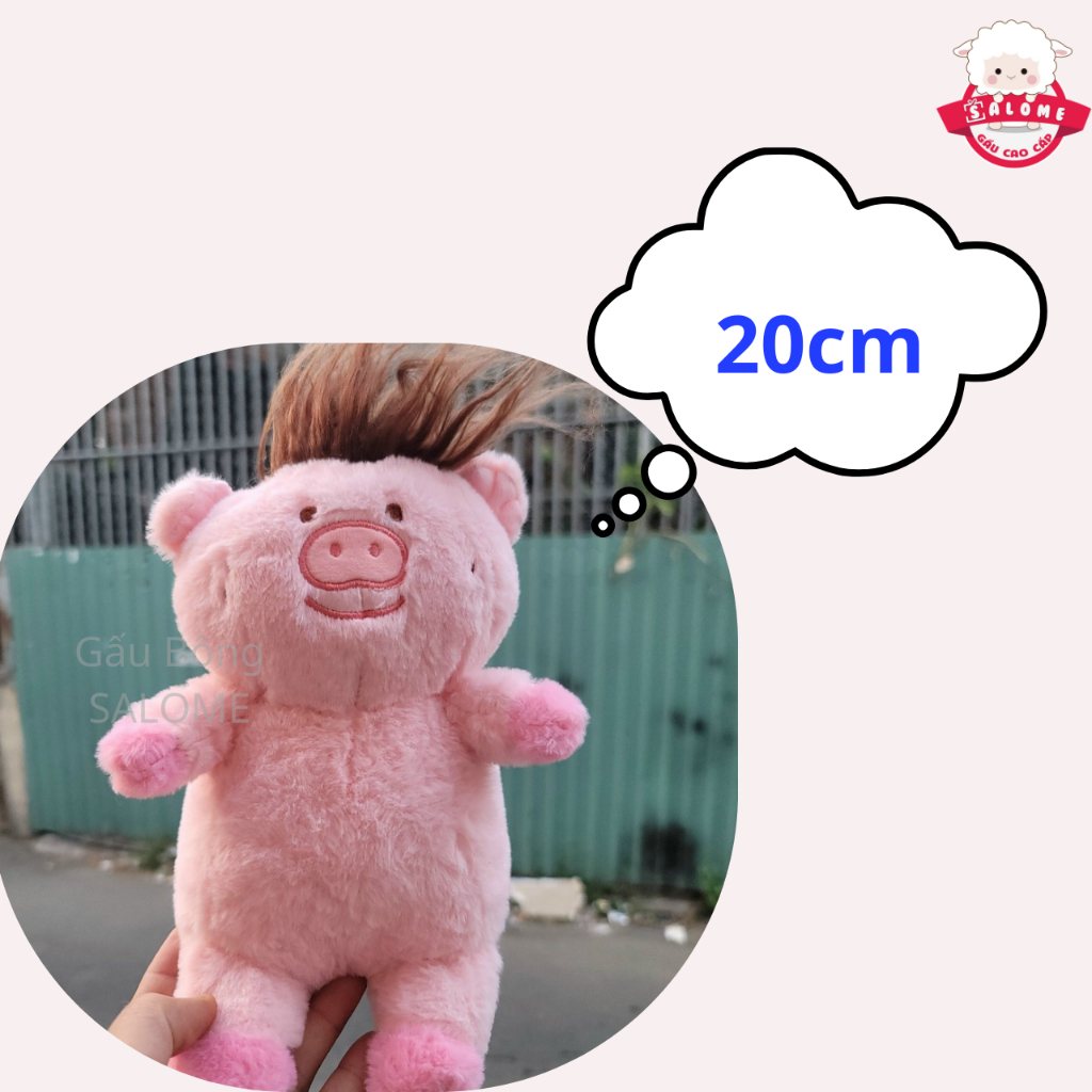 Gấu Bông Con Heo Tóc Xù Nhí 25cm