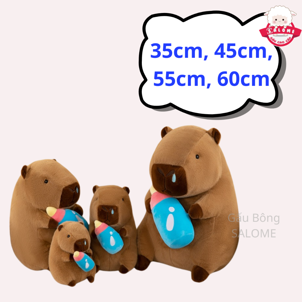 Gấu Bông  Capybara Cầm Bình Sữa