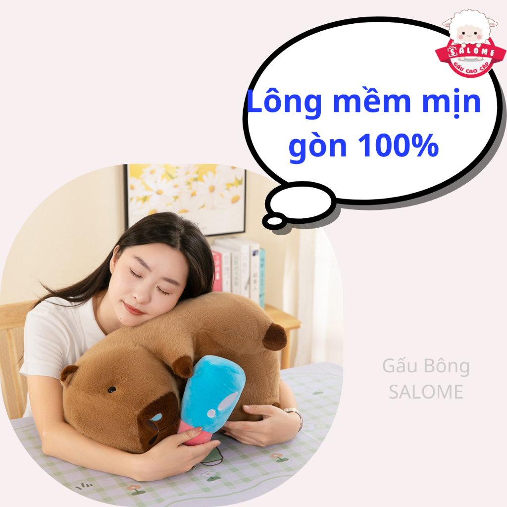 Gấu Bông  Capybara Cầm Bình Sữa