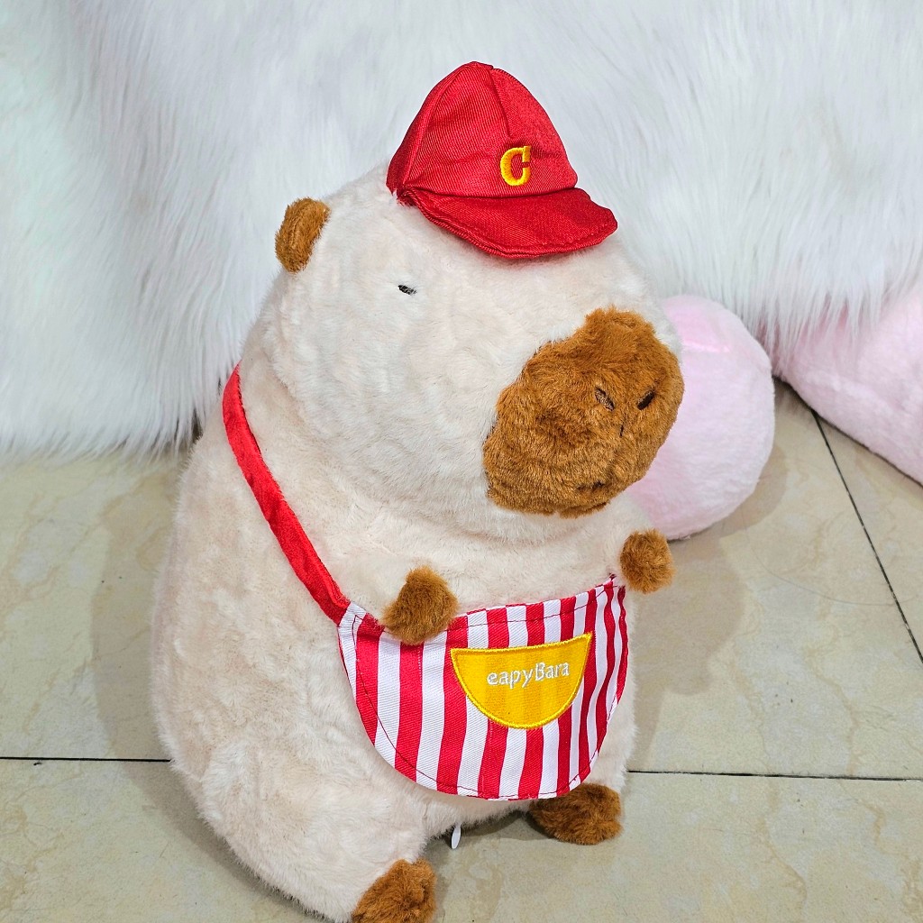 Gấu Bông Capybara Đeo Cặp Hamburger