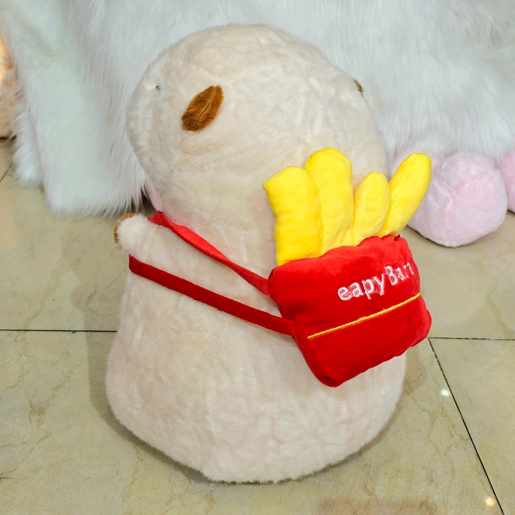 Gấu Bông Capybara Đeo Cặp Hamburger