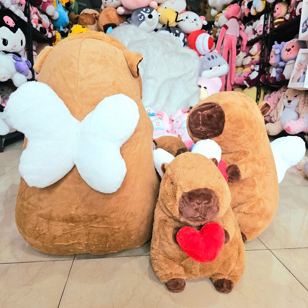 Gấu Bông Capybara Ôm Tim Cánh Thiên Thần