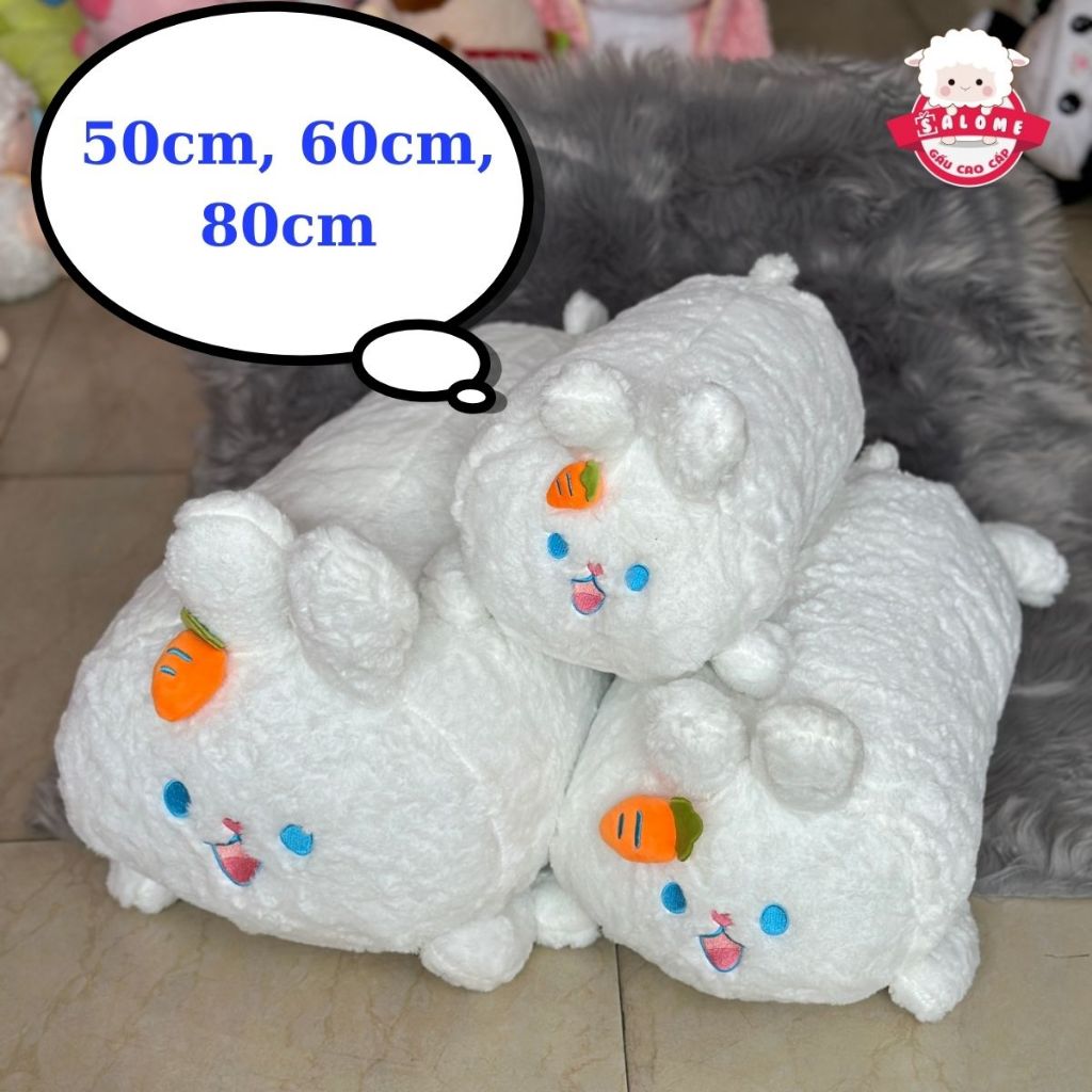 Gấu bông thỏ trắng ôm ngủ dễ thương cute, cáo hồng khủng long xanh SALOME, thú nhồi bông thỏ carot