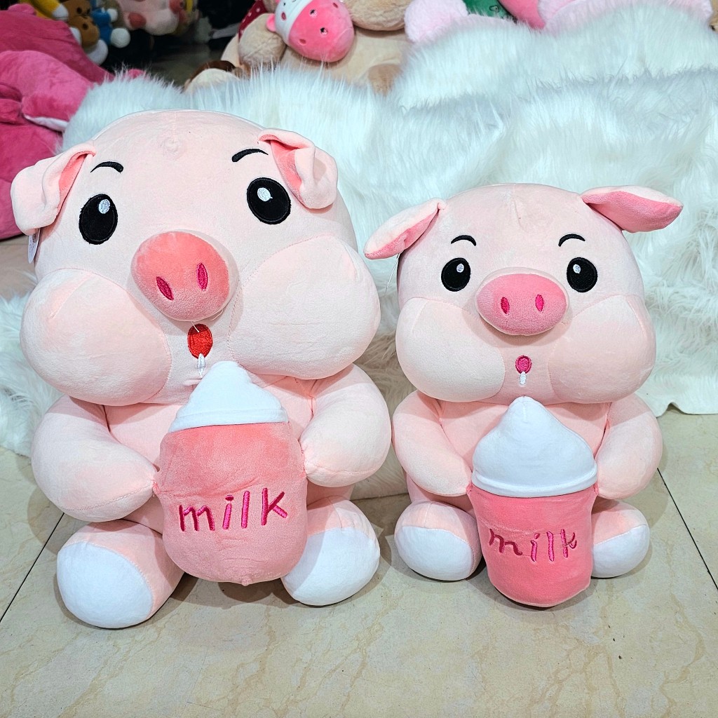 Gấu Bông Heo Ôm Bình Sữa