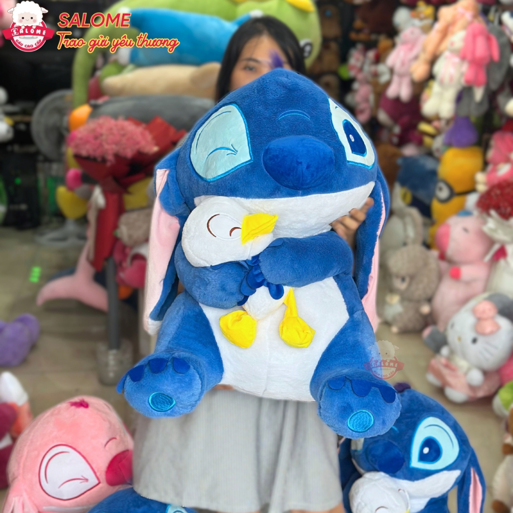 Gâu bông stitch ôm vịt