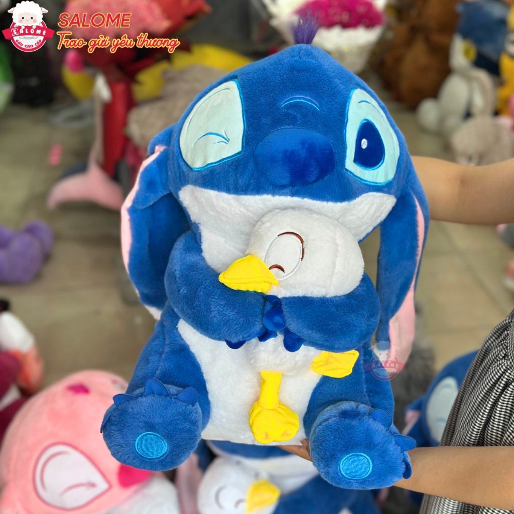 Gâu bông stitch ôm vịt