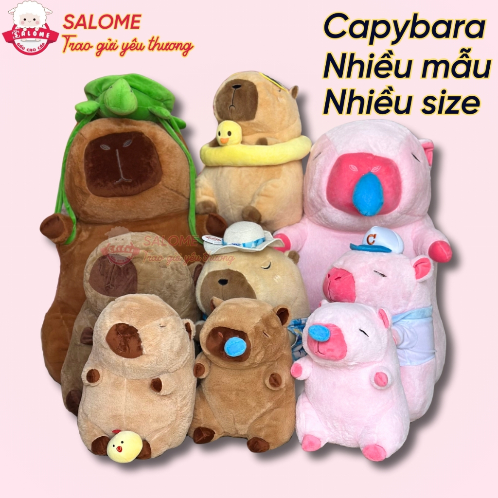 Gấu bông Capybara đeo balo rùa
