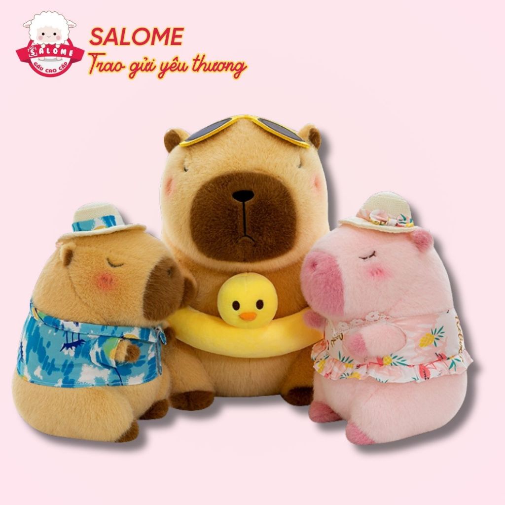 Gấu Bông Capybara  Đeo Phao Vịt