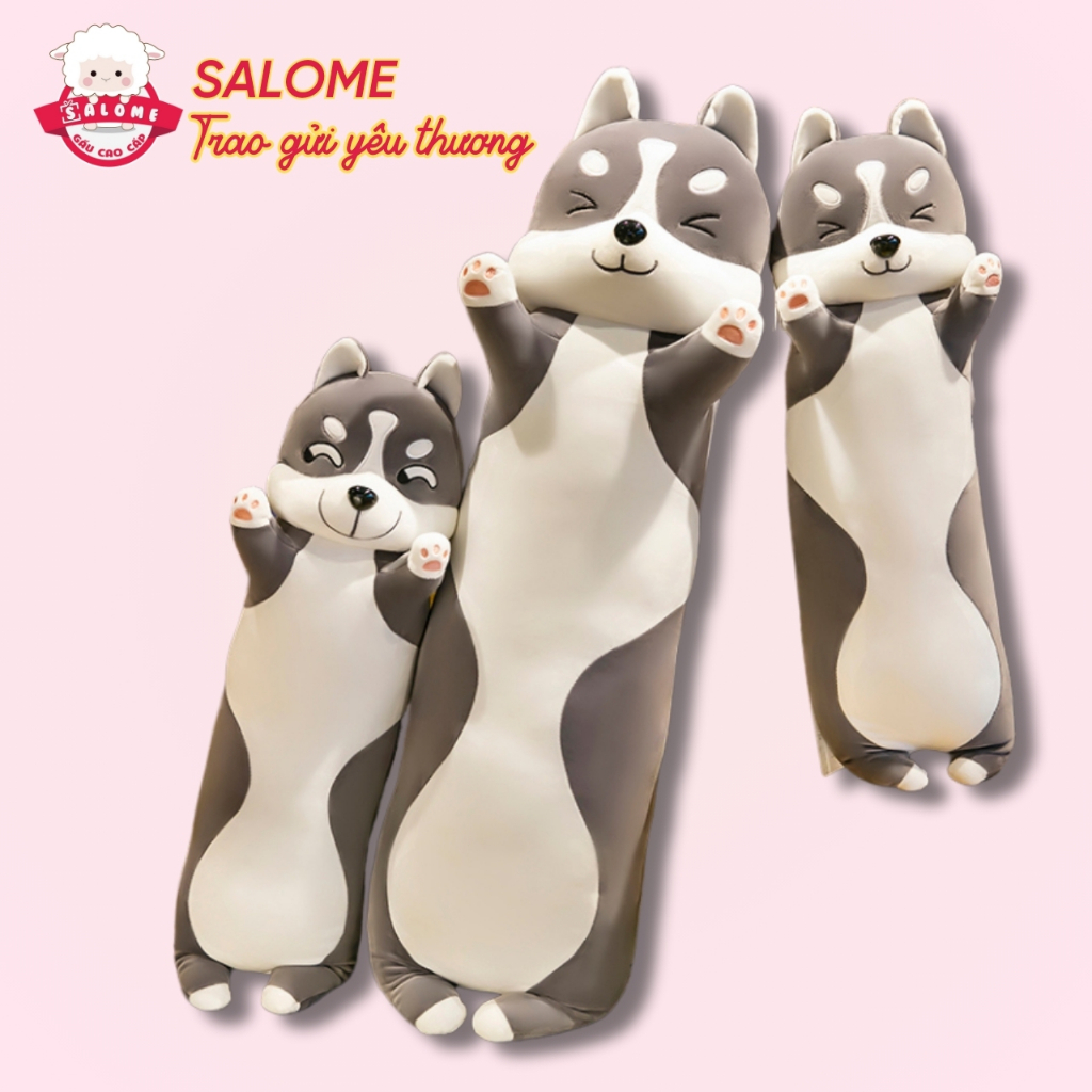 Gấu bông chó xám giơ tay