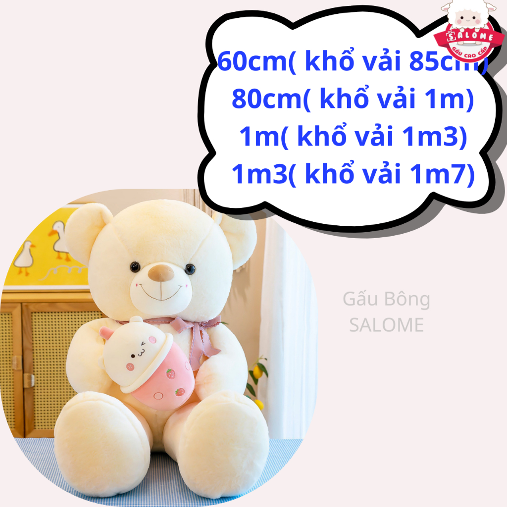Gấu bông tedđy ôm trà sữa