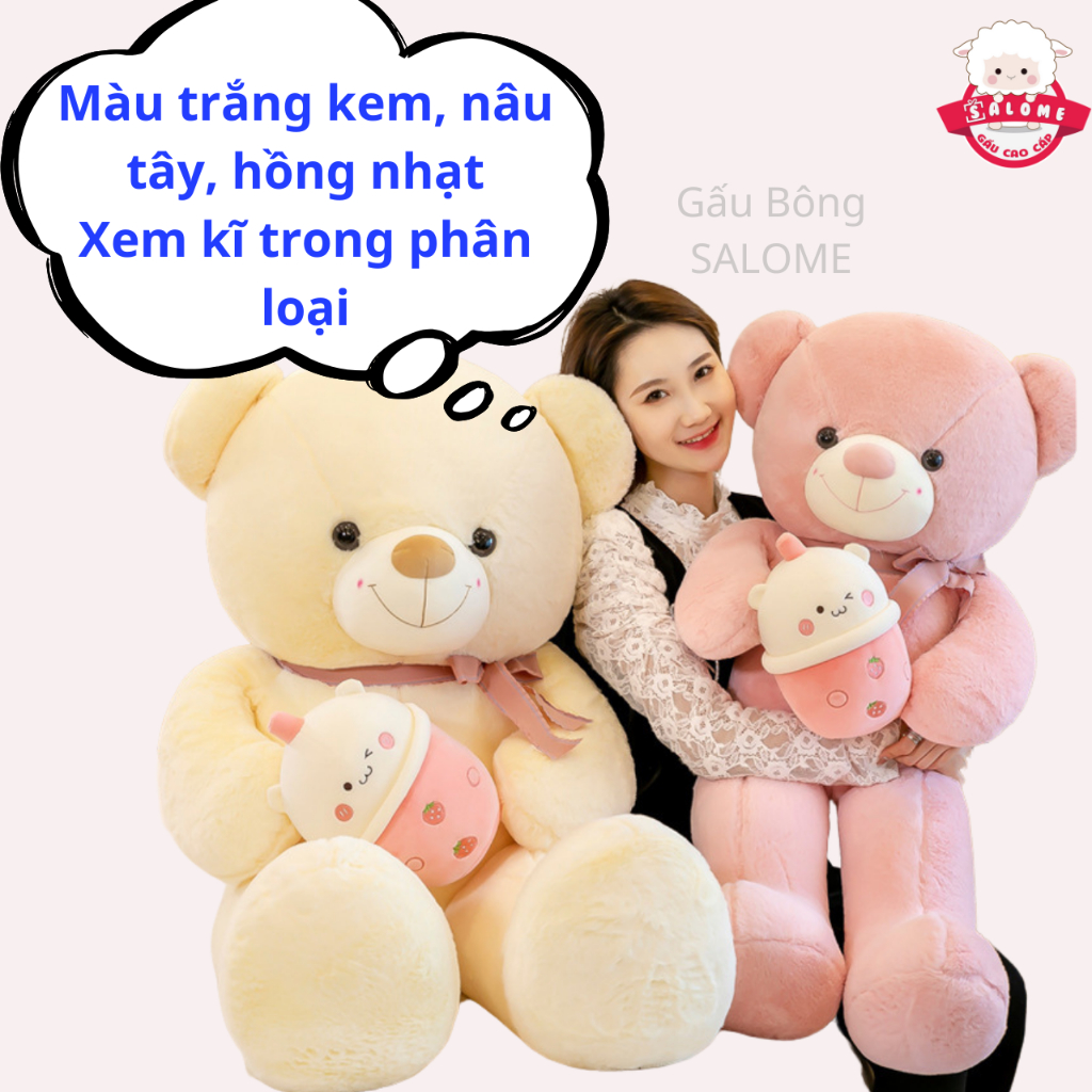 Gấu bông tedđy ôm trà sữa