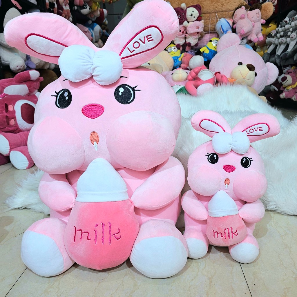 Gấu Bông Thỏ Ôm Bình Sữa