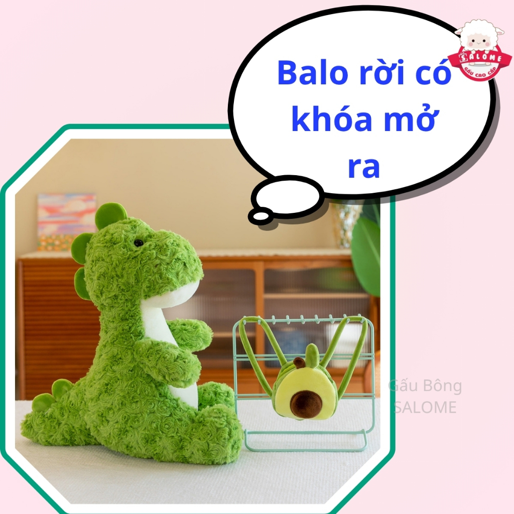 Gấu Bông Khủng Long Xanh Đeo Balo Bơ