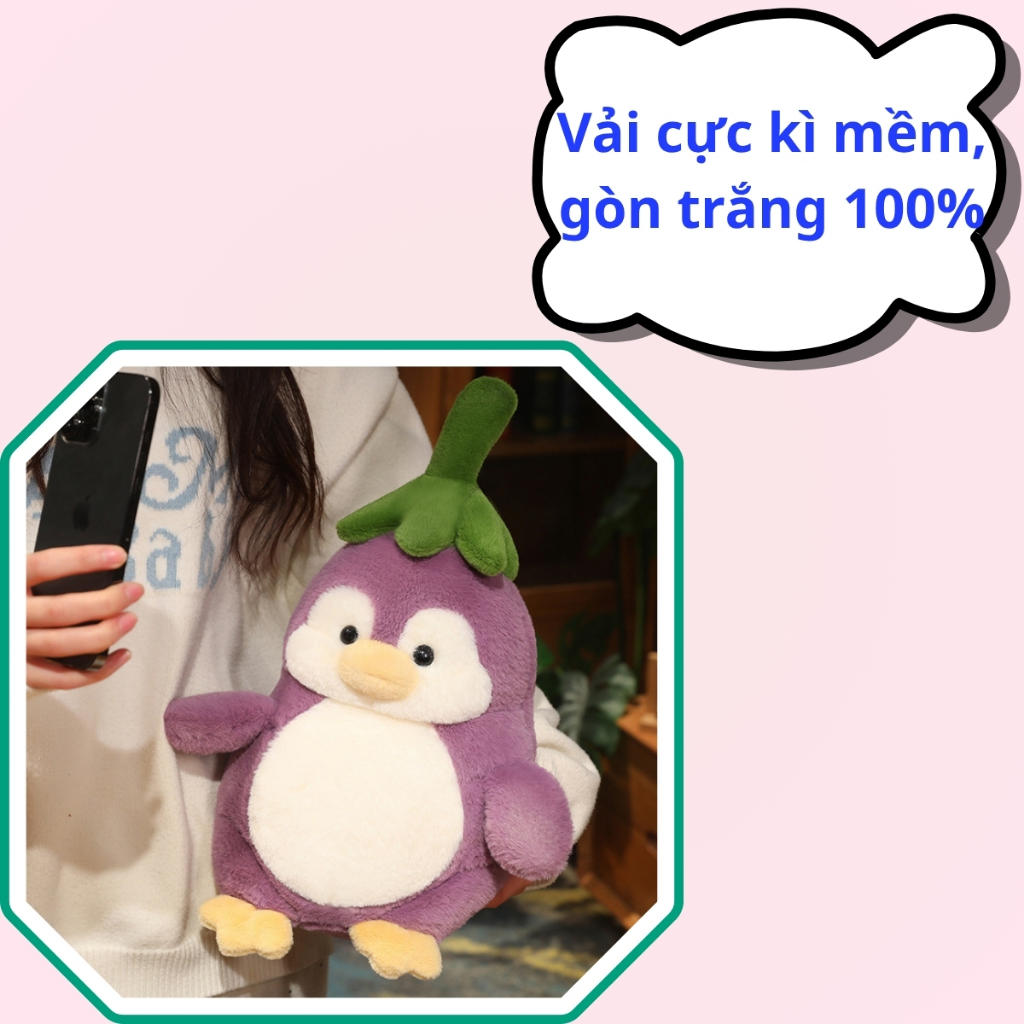Gấu Bông Chim Cánh Cụt Cà Tím