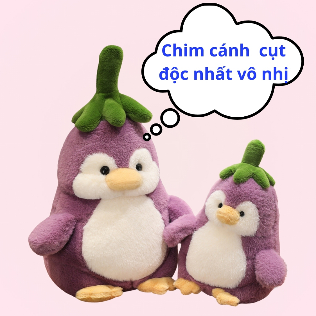 Gấu Bông Chim Cánh Cụt Cà Tím