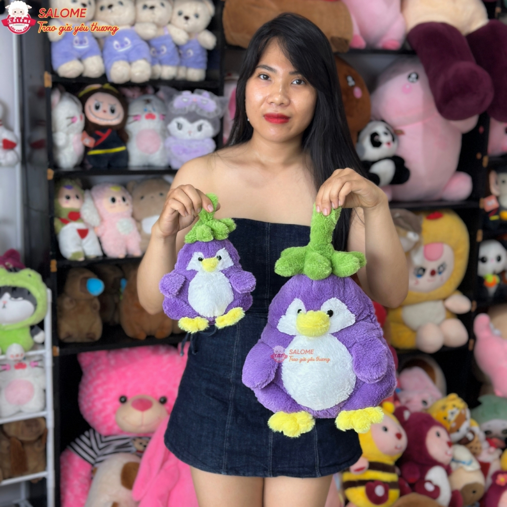 Gấu Bông Chim Cánh Cụt Cà Tím