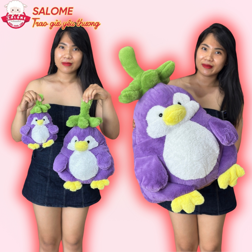 Gấu Bông Chim Cánh Cụt Cà Tím