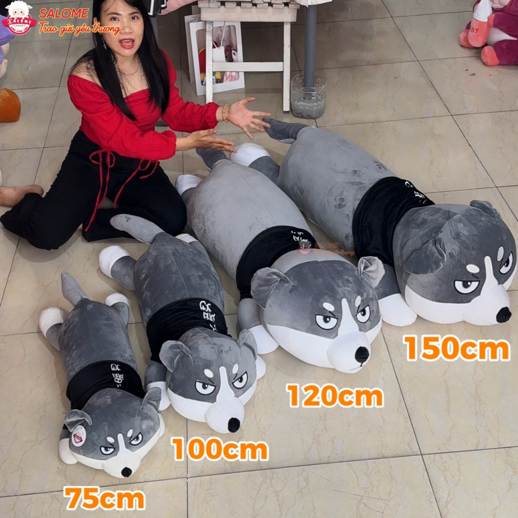 Gấu Bông Chó Husky Mặt Aó