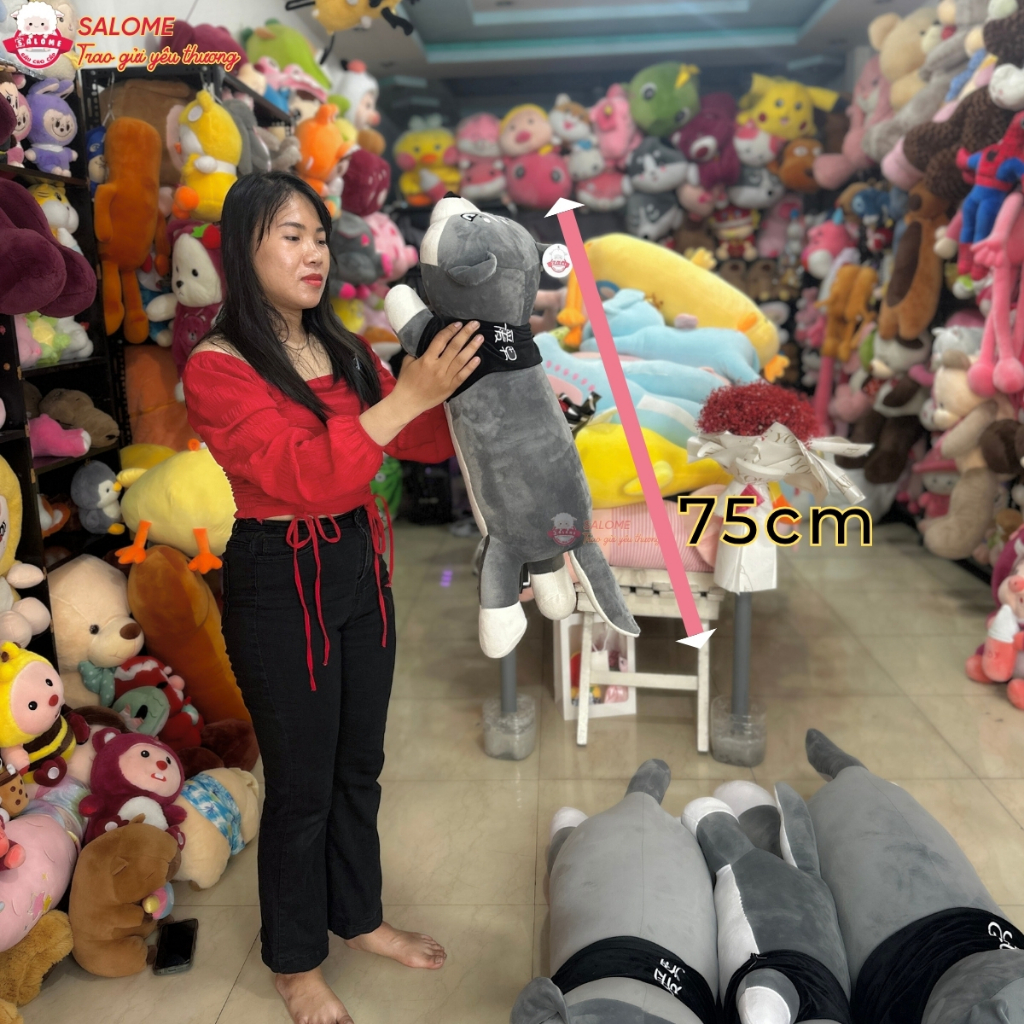 Gấu Bông Chó Husky Mặt Aó