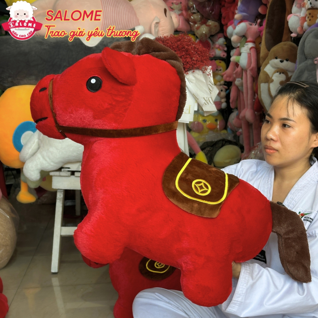 Gấu bông Ngựa Đỏ Tài Lộc Bính Ngọ