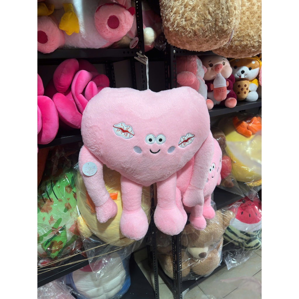 Gấu bông trái tim bông đỏ, hồng