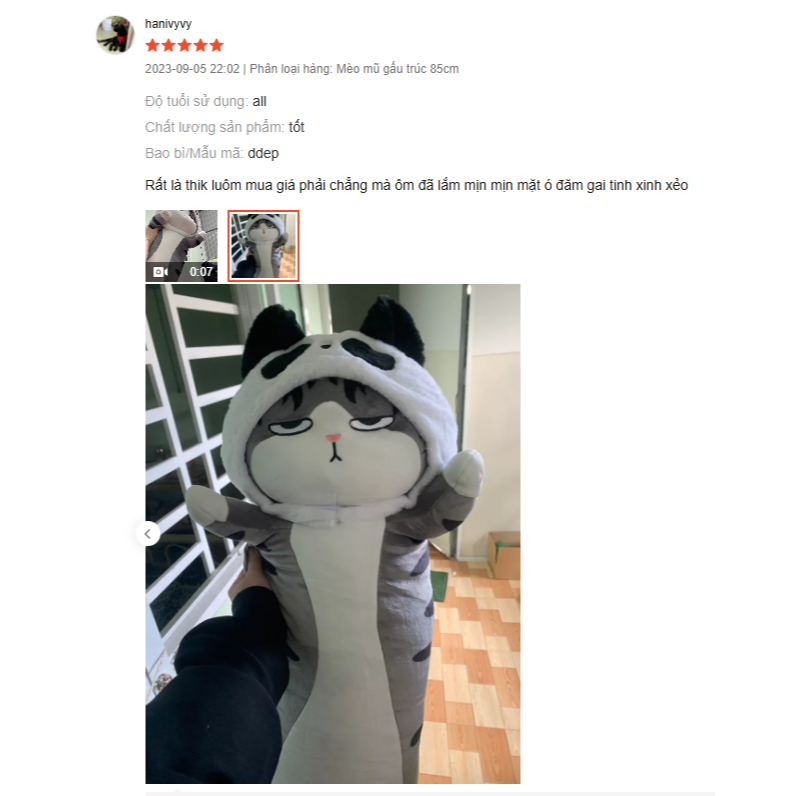 Gấu bông mèo hoàng thượng thú dài
