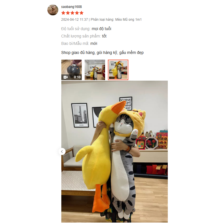 Gấu bông mèo hoàng thượng thú dài
