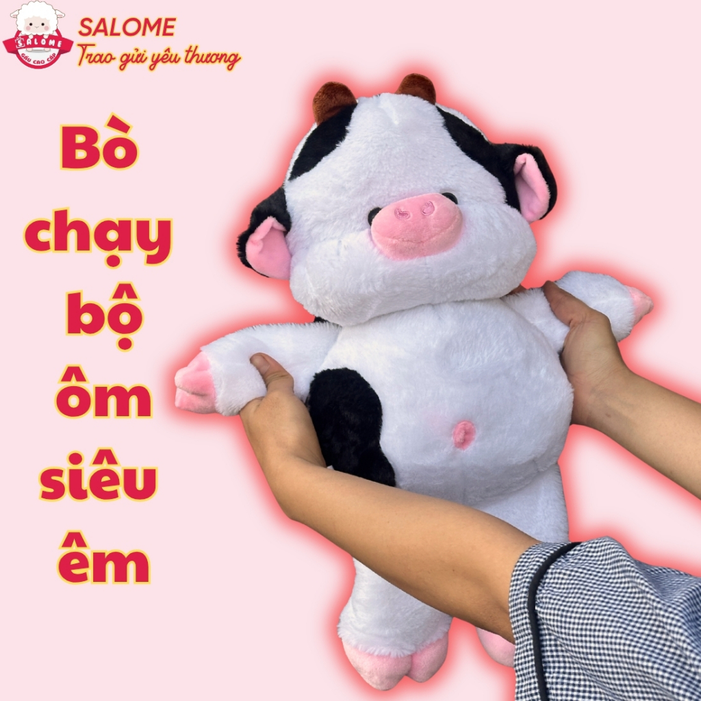 Gấu bông bò sữa chạy bộ bộ động vật heo, voi chạy bộ