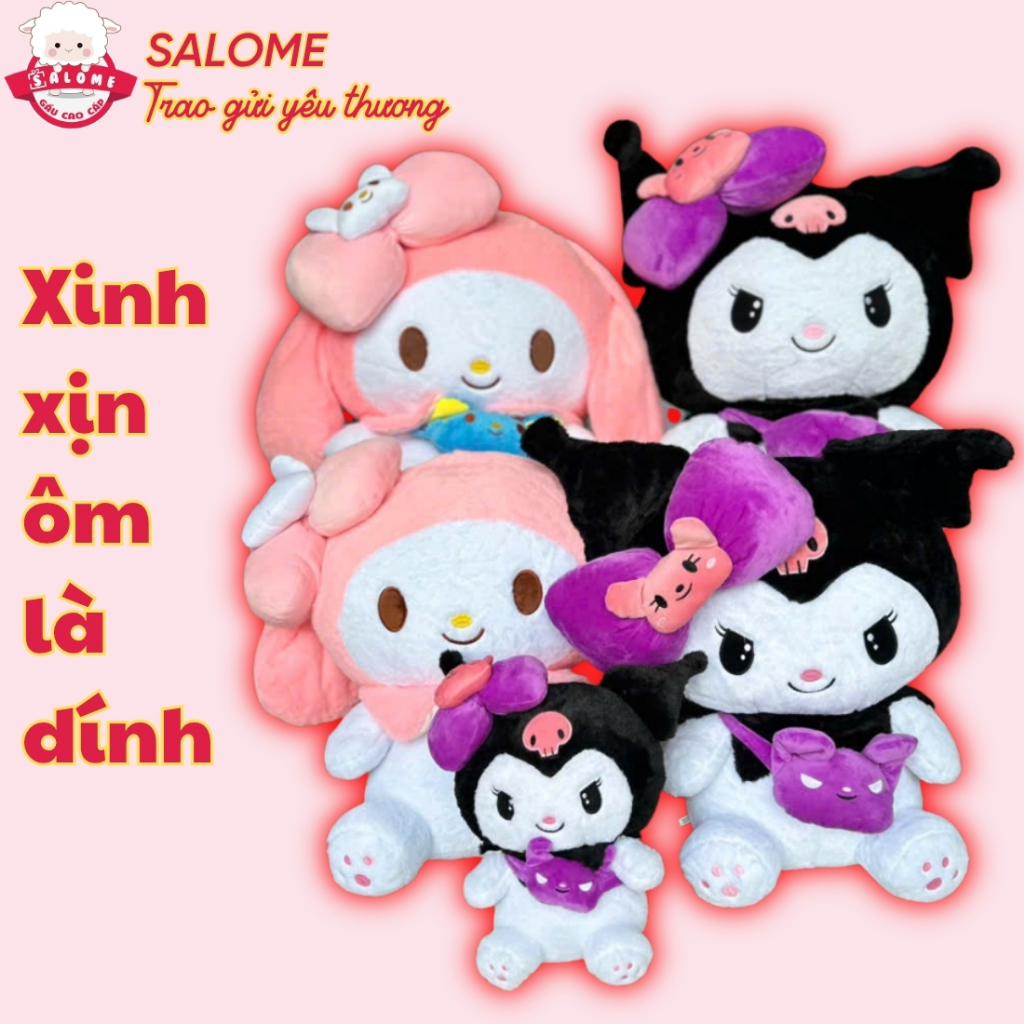 Gấu Bông Meludy - Kuromi đeo túi